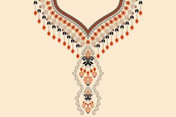 Beautiful Knitted Neckline Embroidery for Branded Merchandise