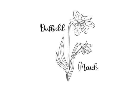 Birth Month Flowers: March Daffodil Embroidery