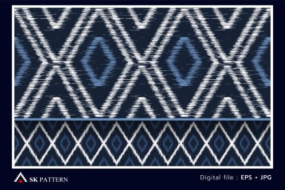 Embroidery Continuous Ikat Retro Art for Craft Fairs