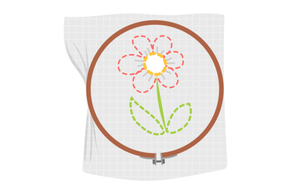 Embroidery Icon: Stitched Flower on Hoop Review