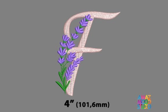 Letter F Floral Lavender Embroidery Design Review