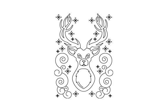 Reindeer Head - Embroidery Pattern