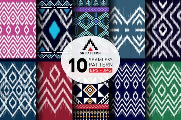 Vector Seamless Pattern Embroidery Set for Holiday Products